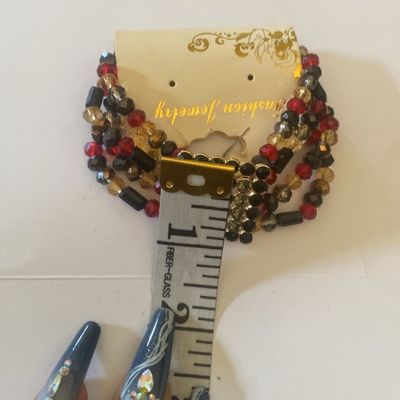 Beaded rhinestone stretch bracelet - Picture 7 of 7